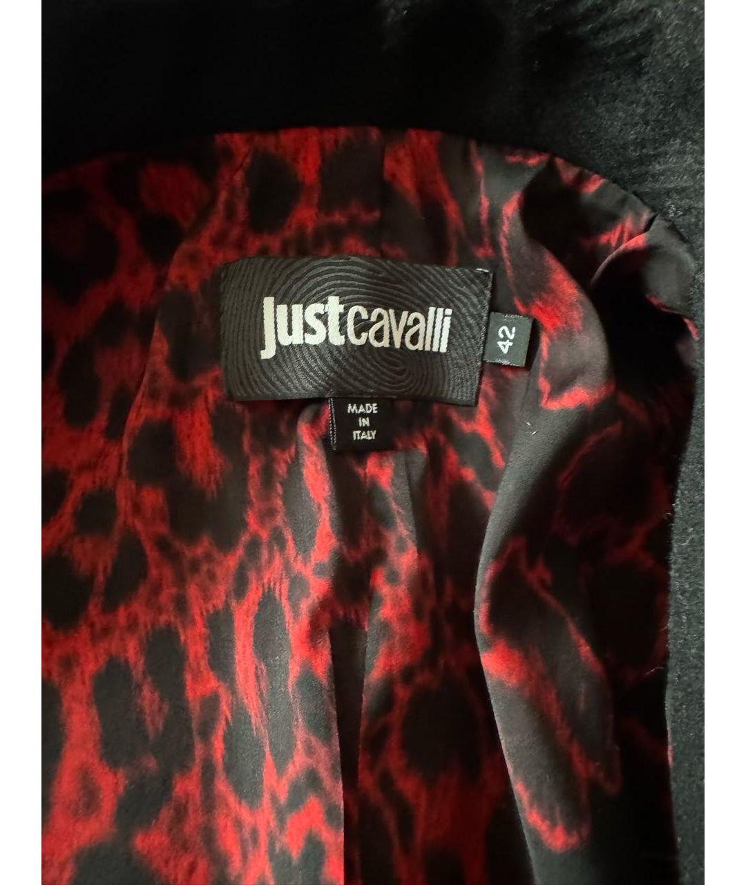 JUST CAVALLI Черное шерстяное пальто, фото 3