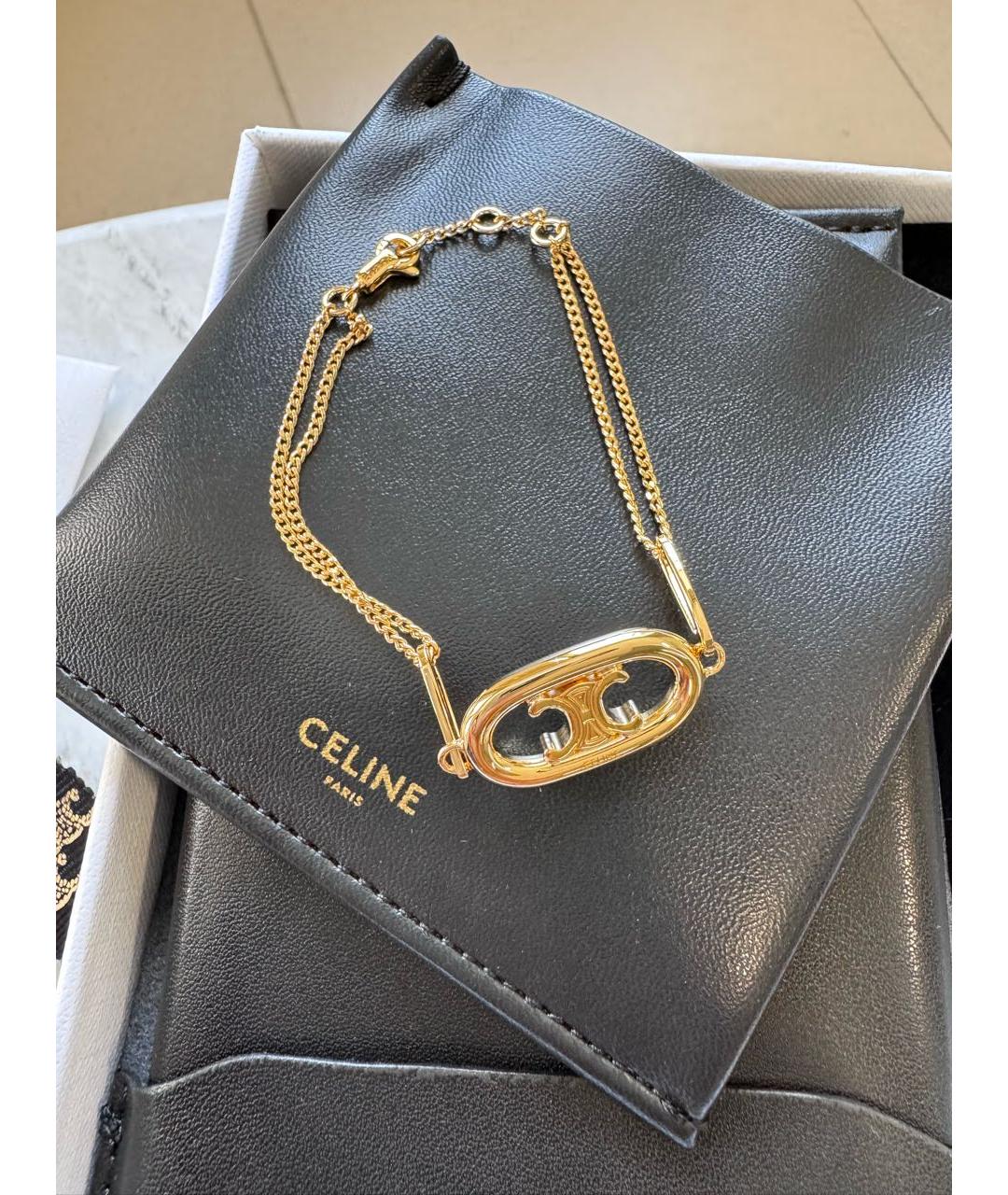 CELINE Золотой латунный браслет, фото 3