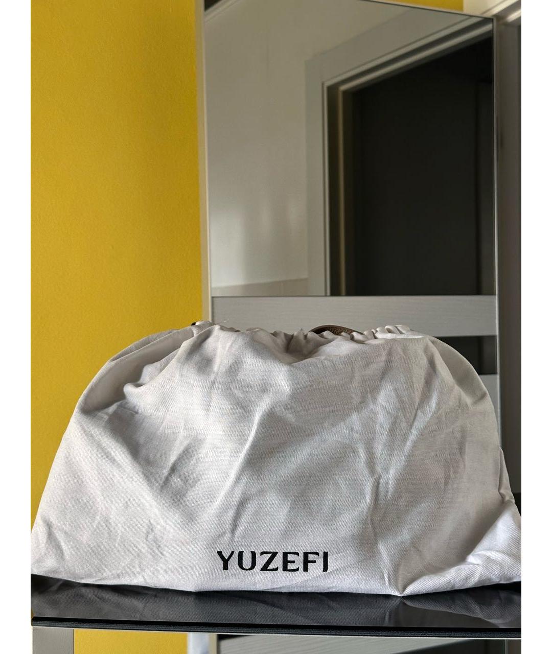 YUZEFI Бежевая кожаная сумка тоут, фото 8