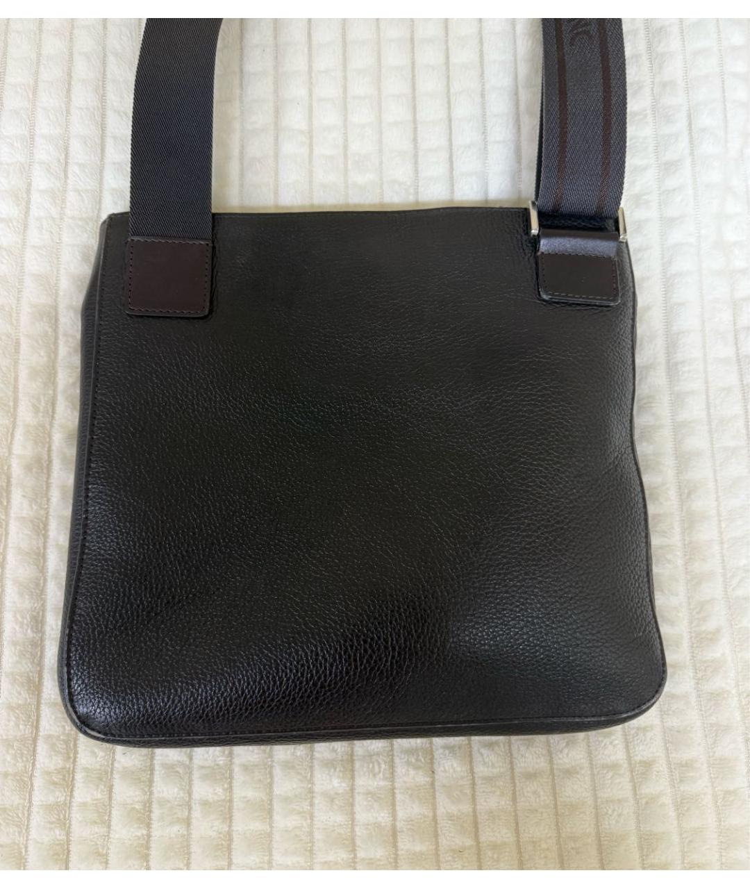 MONTBLANC Серая кожаная сумка на плечо, фото 2