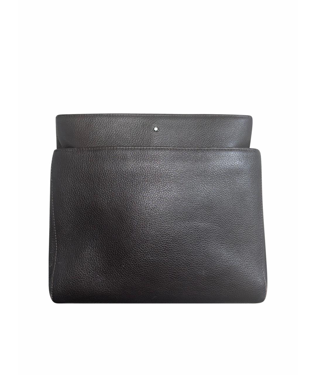 MONTBLANC Серая кожаная сумка на плечо, фото 1