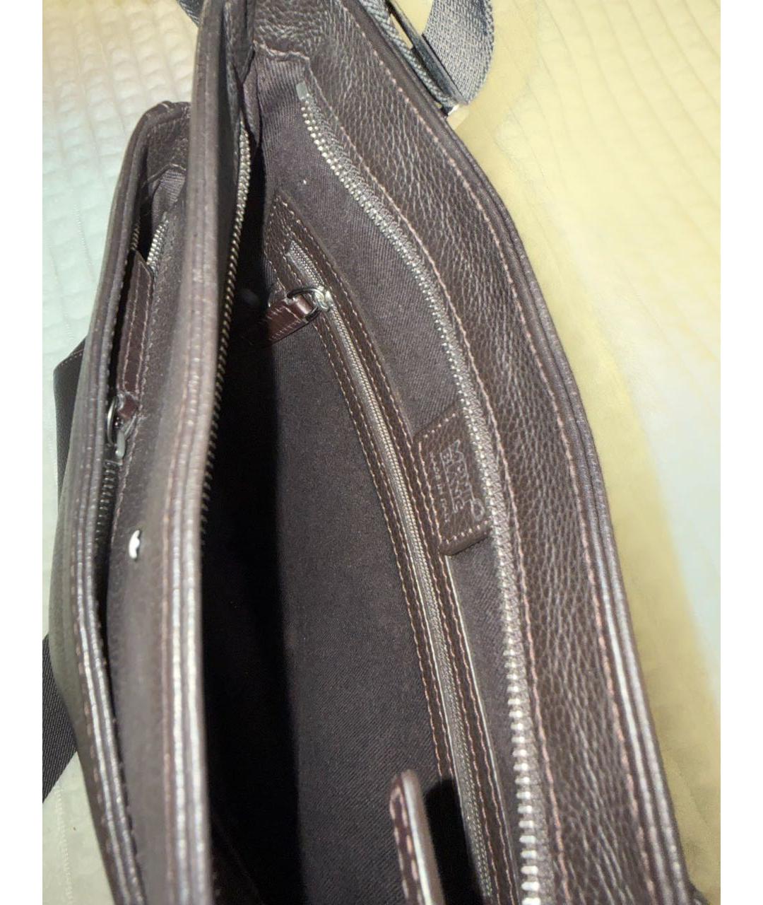 MONTBLANC Серая кожаная сумка на плечо, фото 3