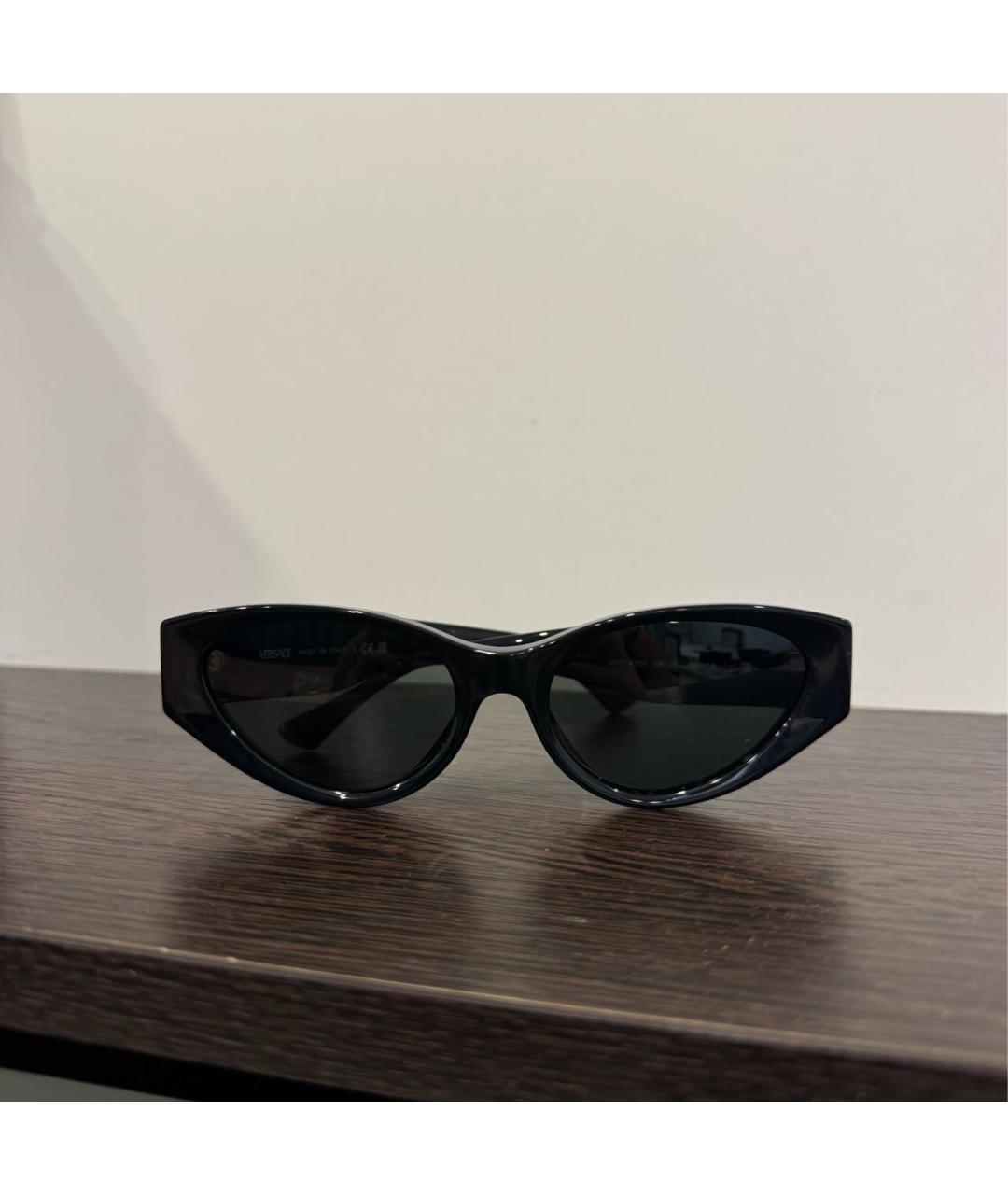VERSACE Черные пластиковые солнцезащитные очки, фото 7