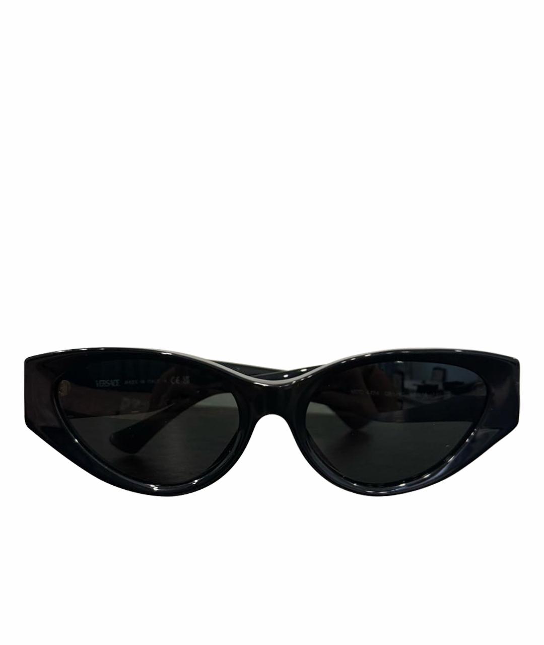 VERSACE Черные пластиковые солнцезащитные очки, фото 1