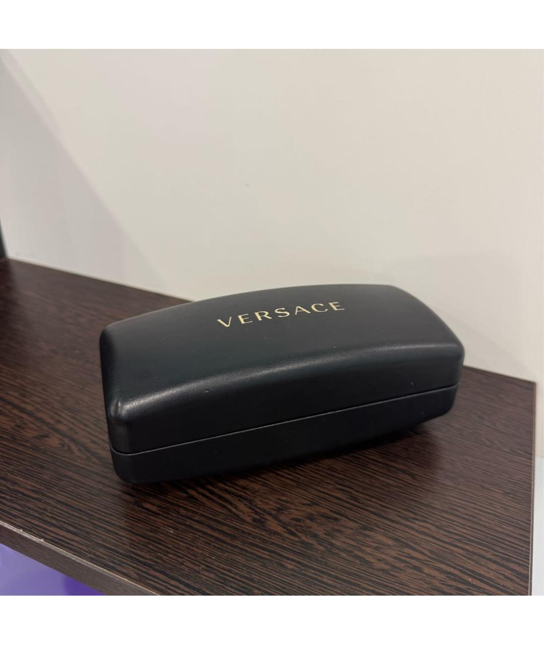 VERSACE Черные пластиковые солнцезащитные очки, фото 5