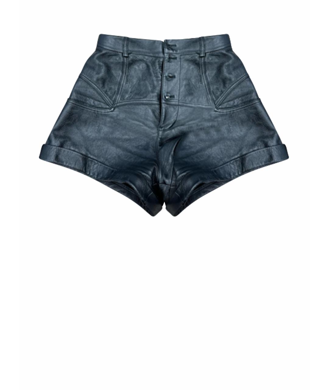 SAINT LAURENT Черные кожаные шорты, фото 1