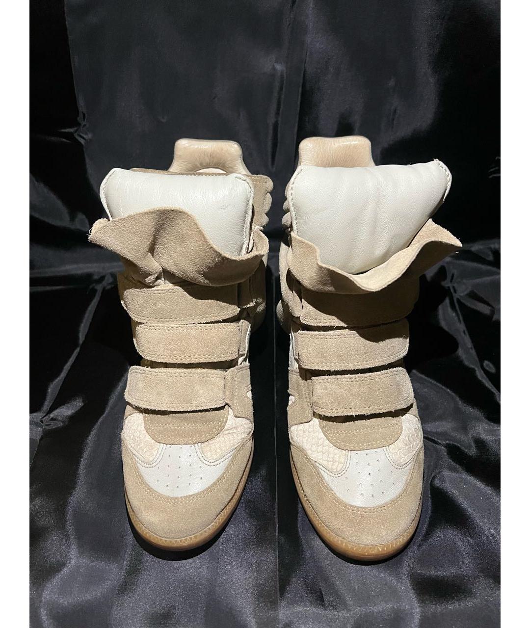 ISABEL MARANT Бежевые замшевые кеды, фото 2