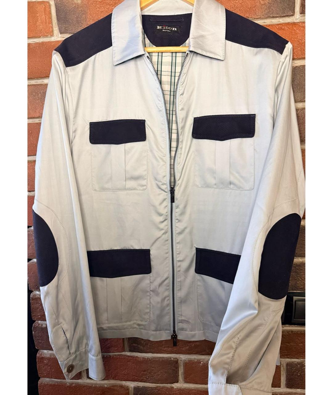 KITON Серая шелковая куртка, фото 7