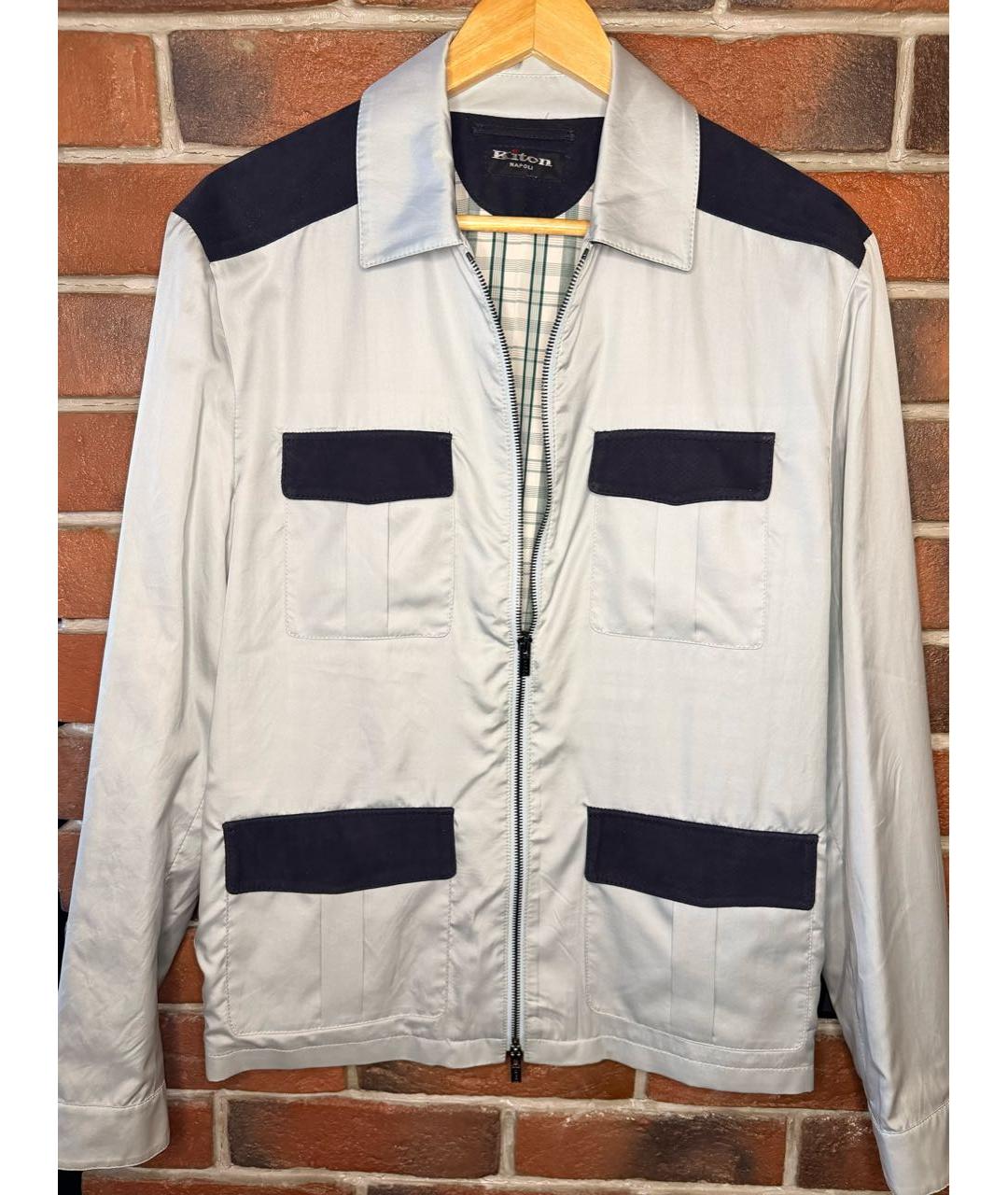 KITON Серая шелковая куртка, фото 2