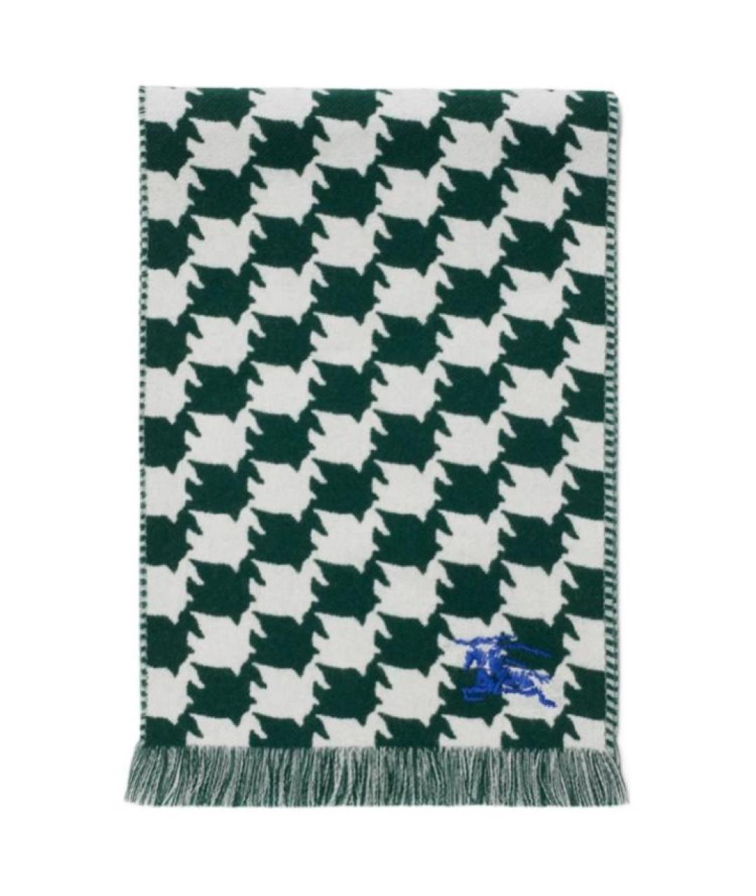BURBERRY Зеленый шерстяной шарф, фото 1