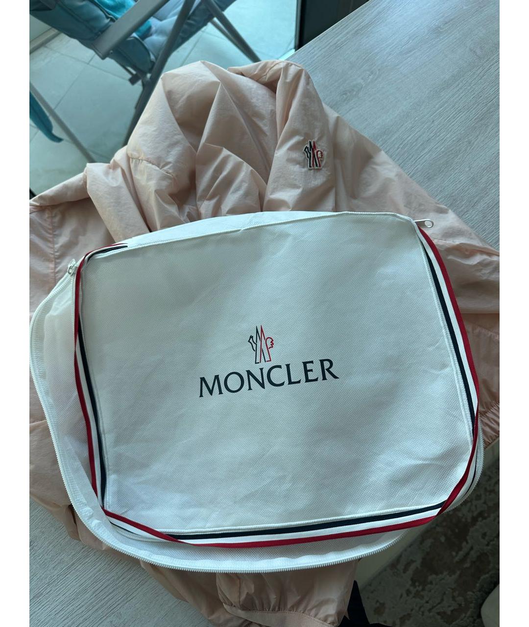 MONCLER Розовая полиэстеровая куртка, фото 8
