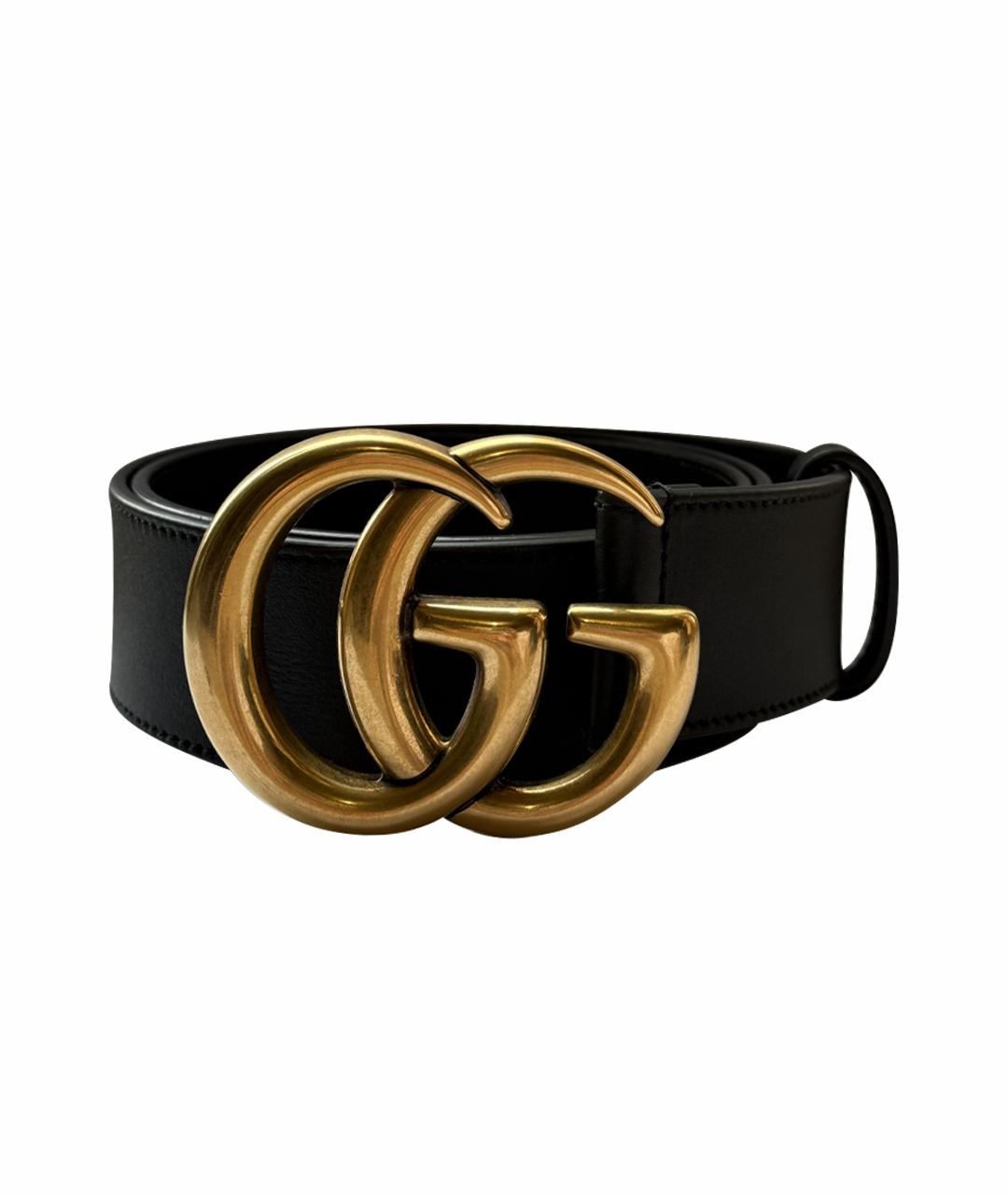GUCCI Черный кожаный ремень, фото 1