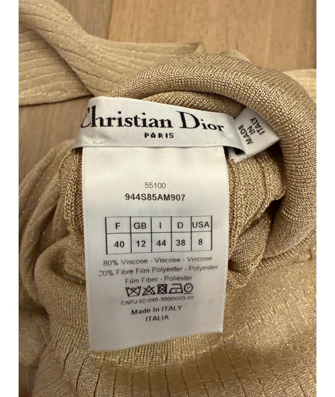CHRISTIAN DIOR Золотая вискозная водолазка, фото 2