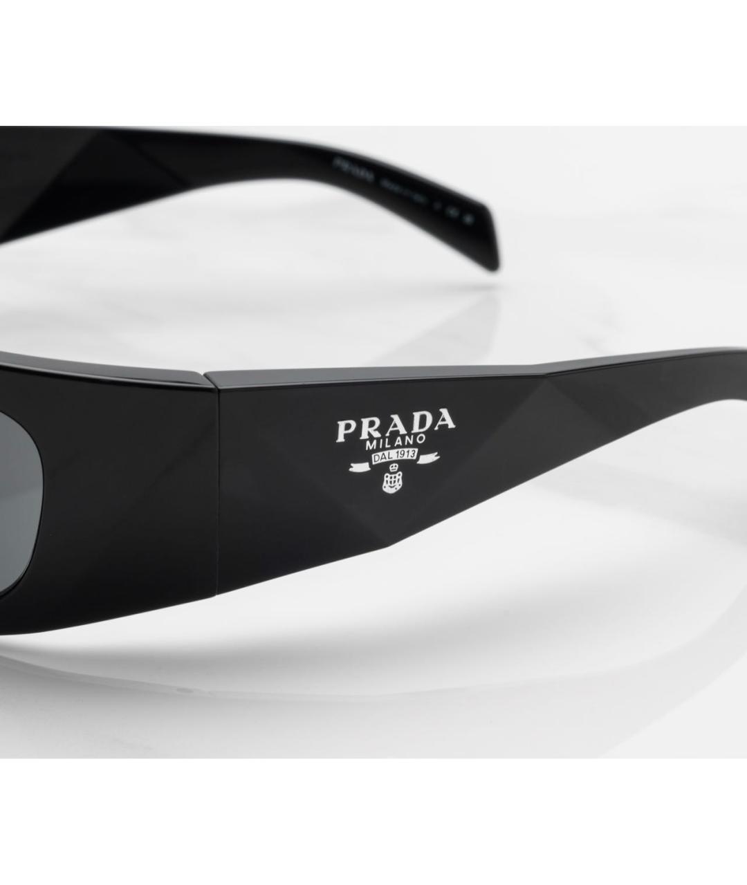 PRADA Черные пластиковые солнцезащитные очки, фото 3