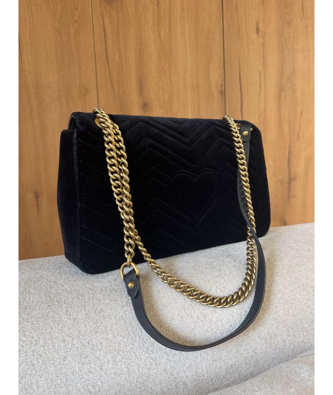 GUCCI Черная бархатная сумка через плечо, фото 3