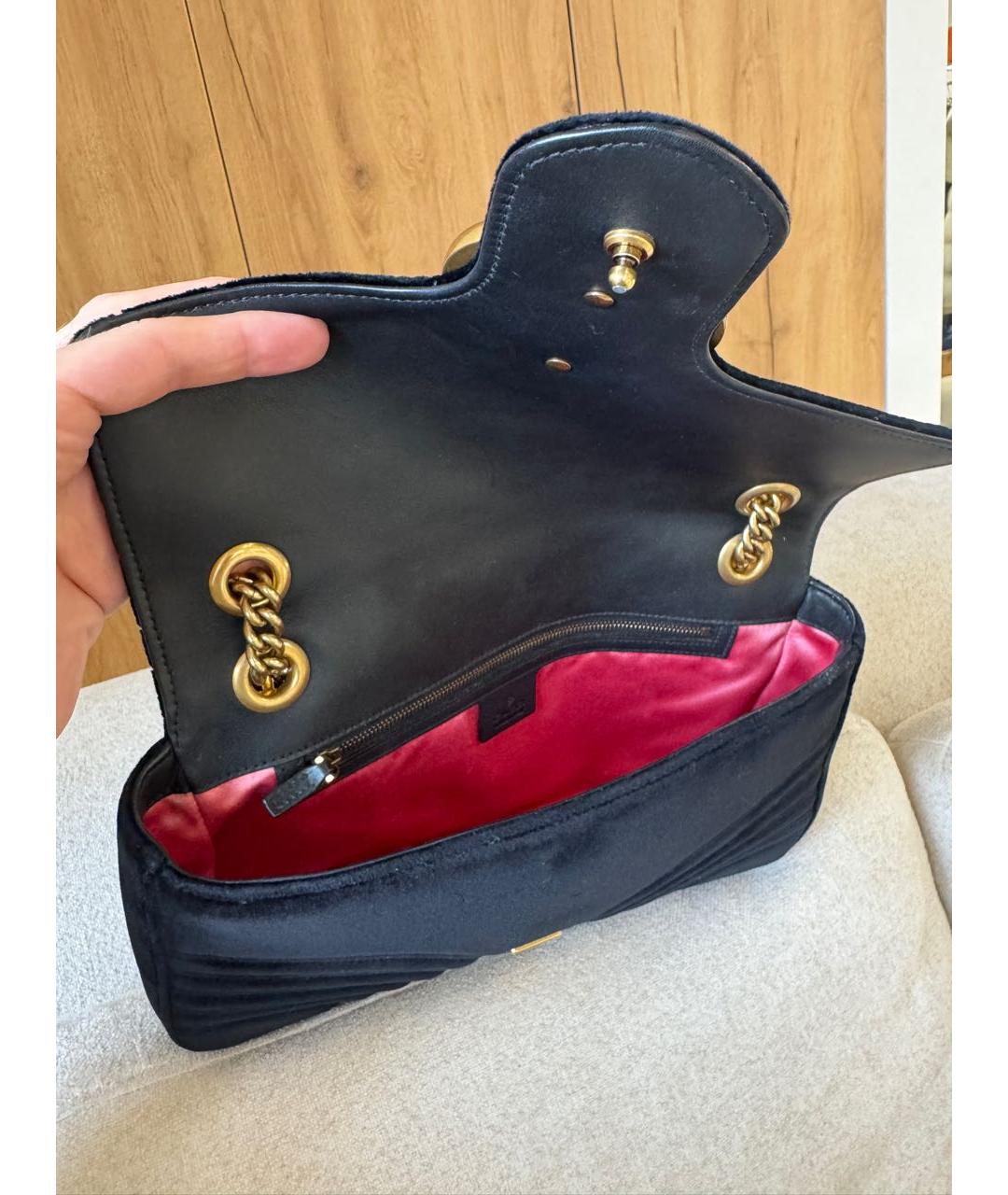 GUCCI Черная бархатная сумка через плечо, фото 4