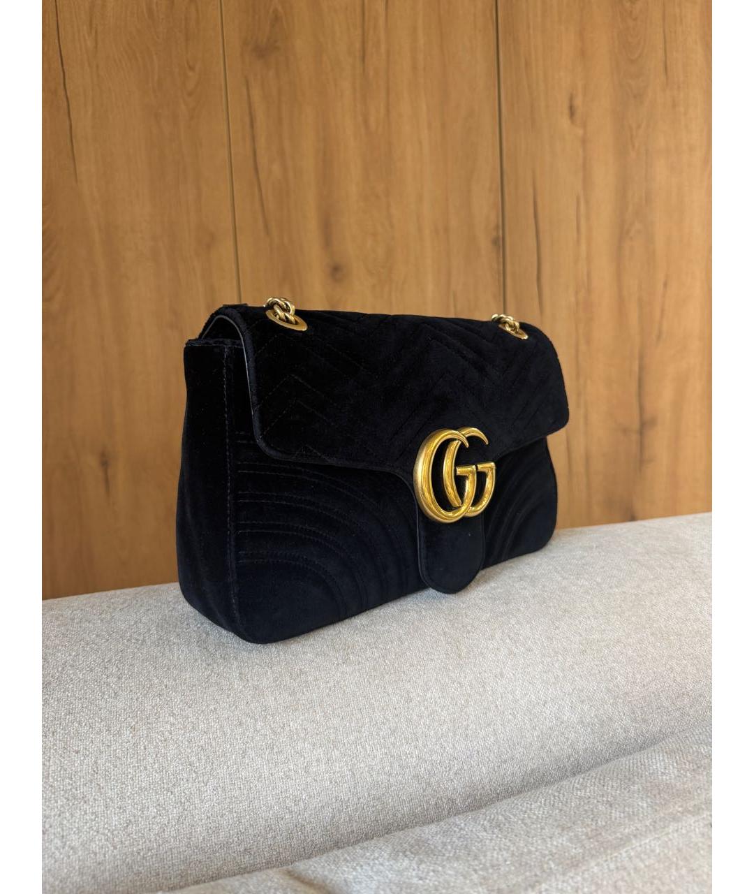 GUCCI Черная бархатная сумка через плечо, фото 2