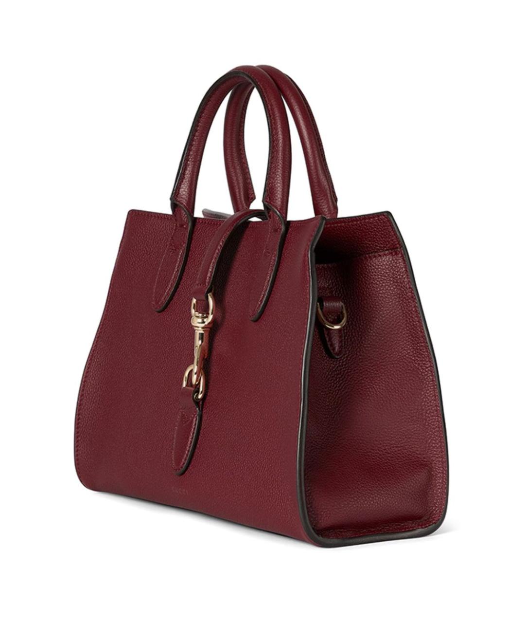 GUCCI Бордовая кожаная сумка тоут, фото 2