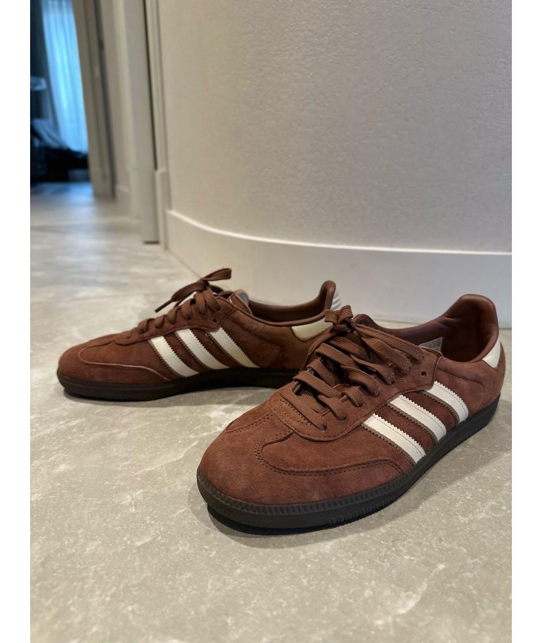 ADIDAS Коричневые замшевые низкие кроссовки / кеды, фото 5