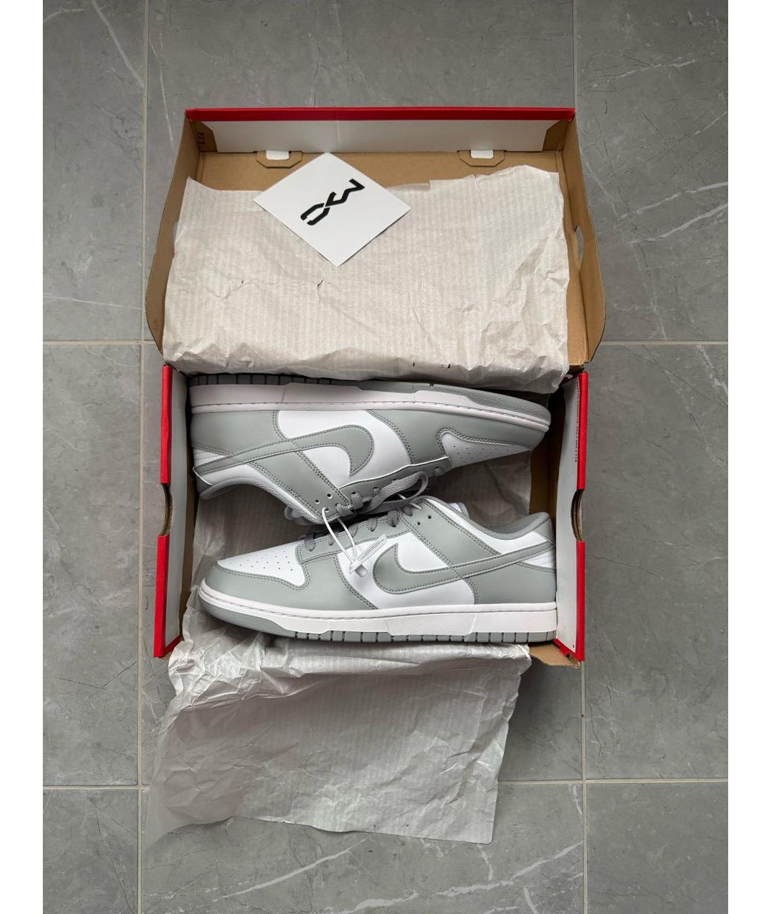 NIKE Серые кожаные низкие кроссовки / кеды, фото 5