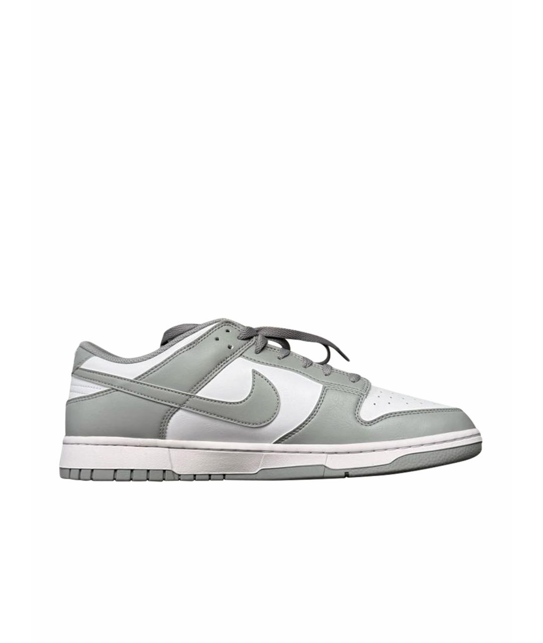 NIKE Серые кожаные низкие кроссовки / кеды, фото 1