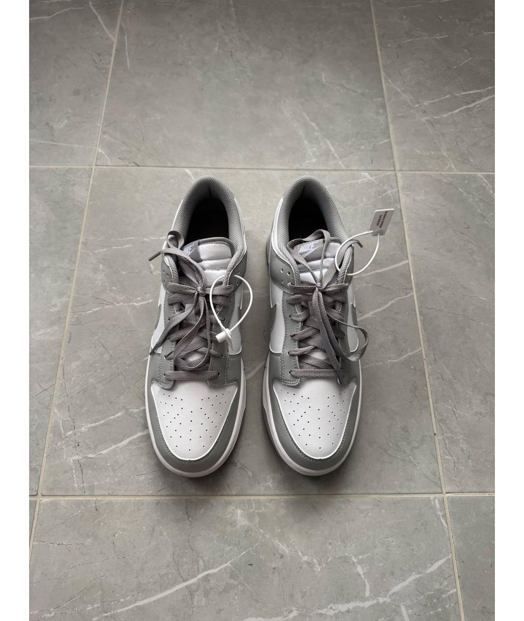 NIKE Серые кожаные низкие кроссовки / кеды, фото 2