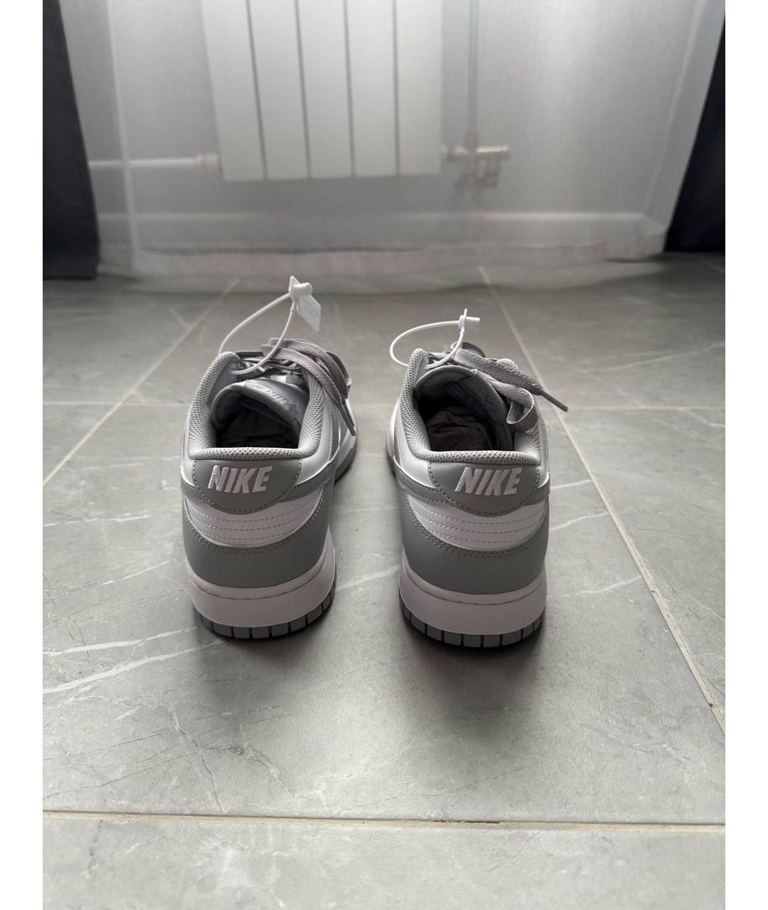 NIKE Серые кожаные низкие кроссовки / кеды, фото 4