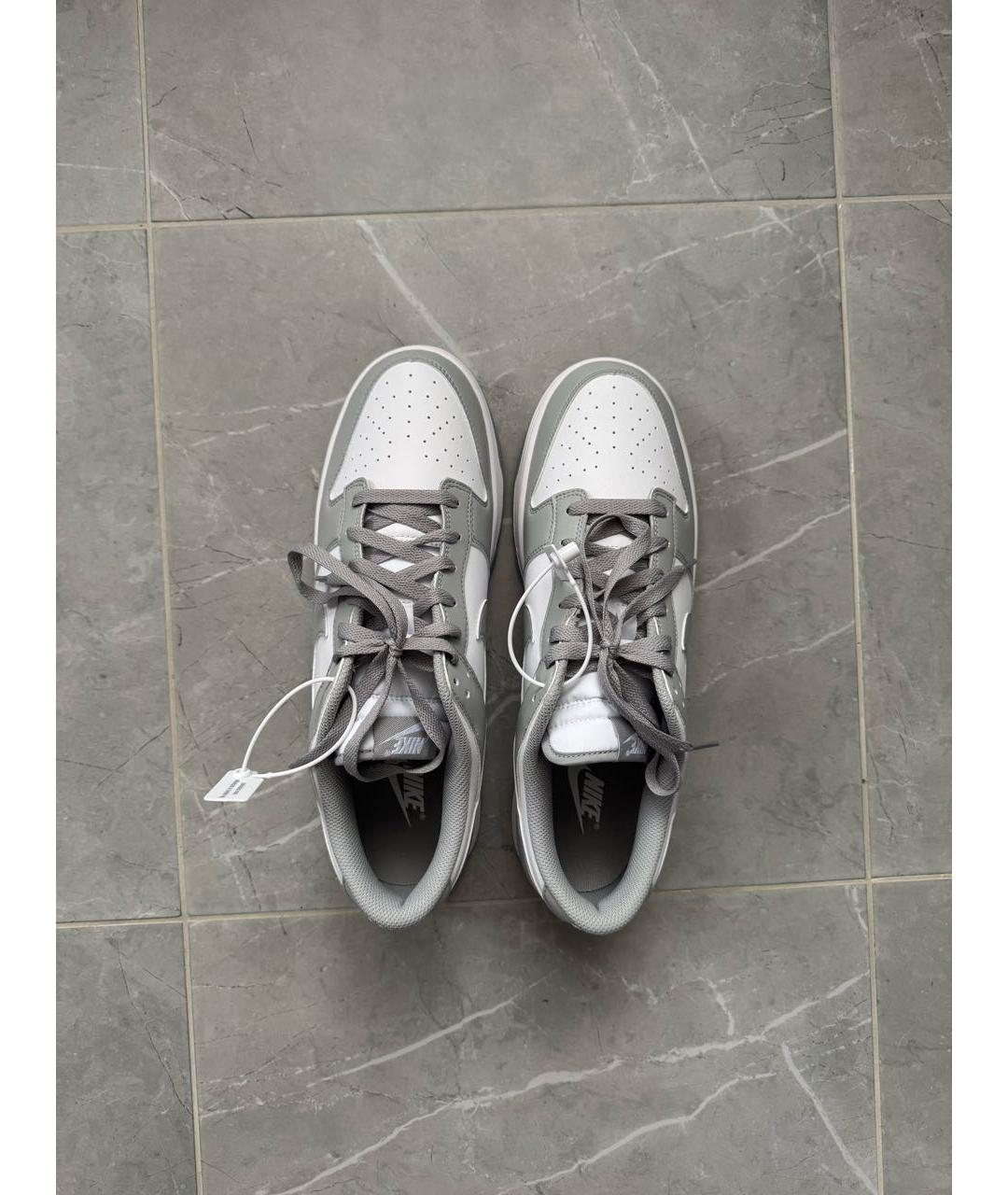 NIKE Серые кожаные низкие кроссовки / кеды, фото 3