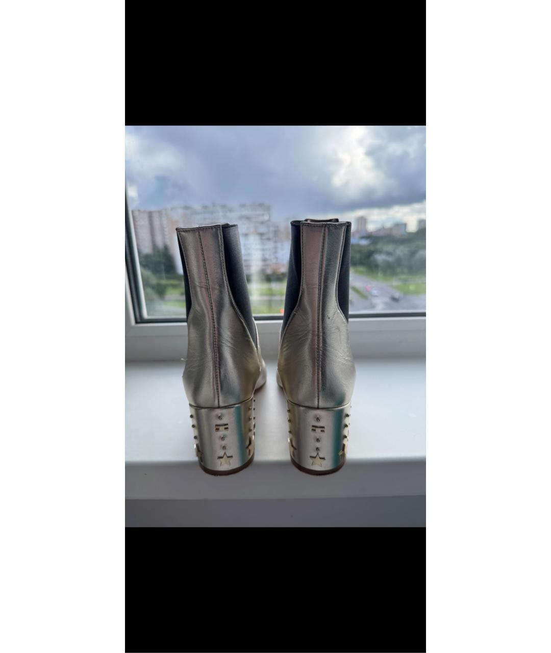 ELISABETTA FRANCHI Золотые кожаные полусапоги, фото 4