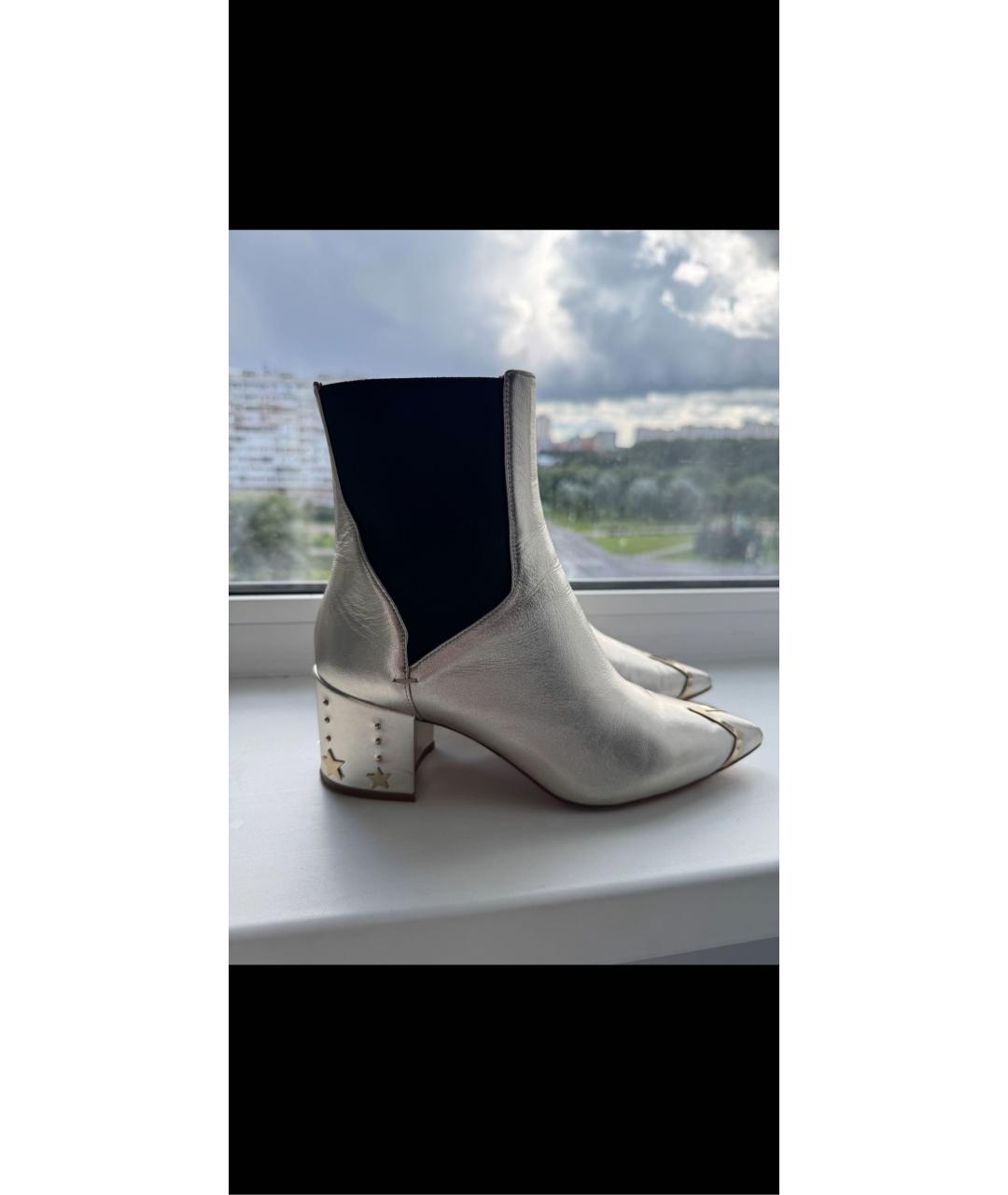 ELISABETTA FRANCHI Золотые кожаные полусапоги, фото 6