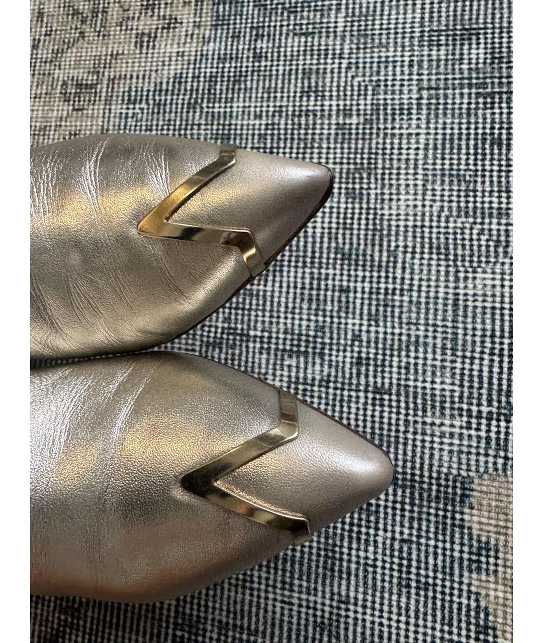 ELISABETTA FRANCHI Золотые кожаные полусапоги, фото 3