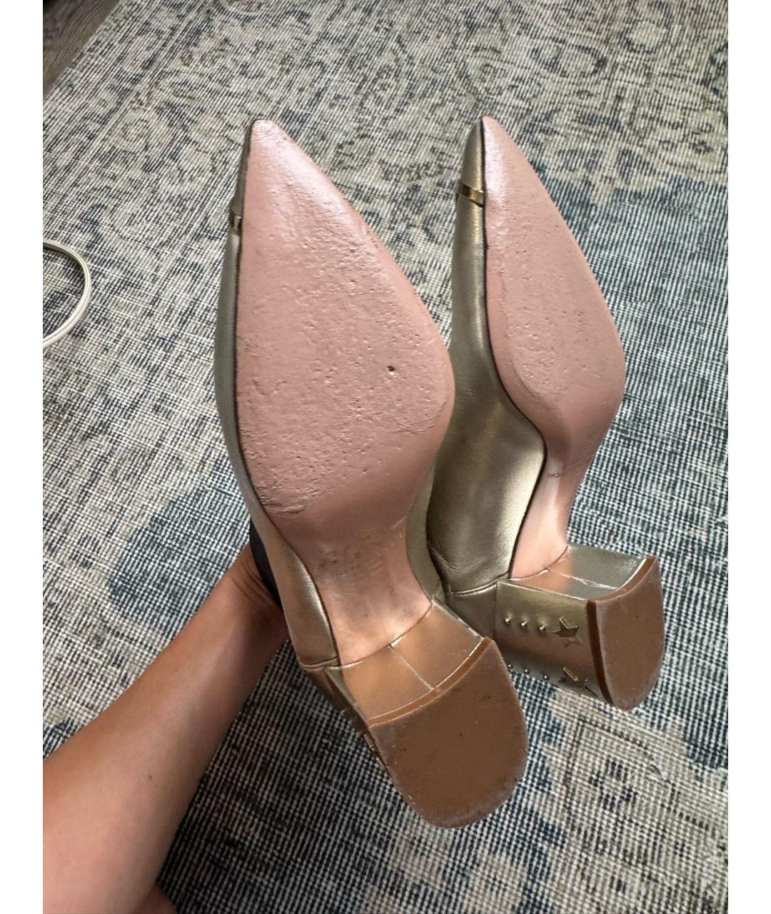 ELISABETTA FRANCHI Золотые кожаные полусапоги, фото 5