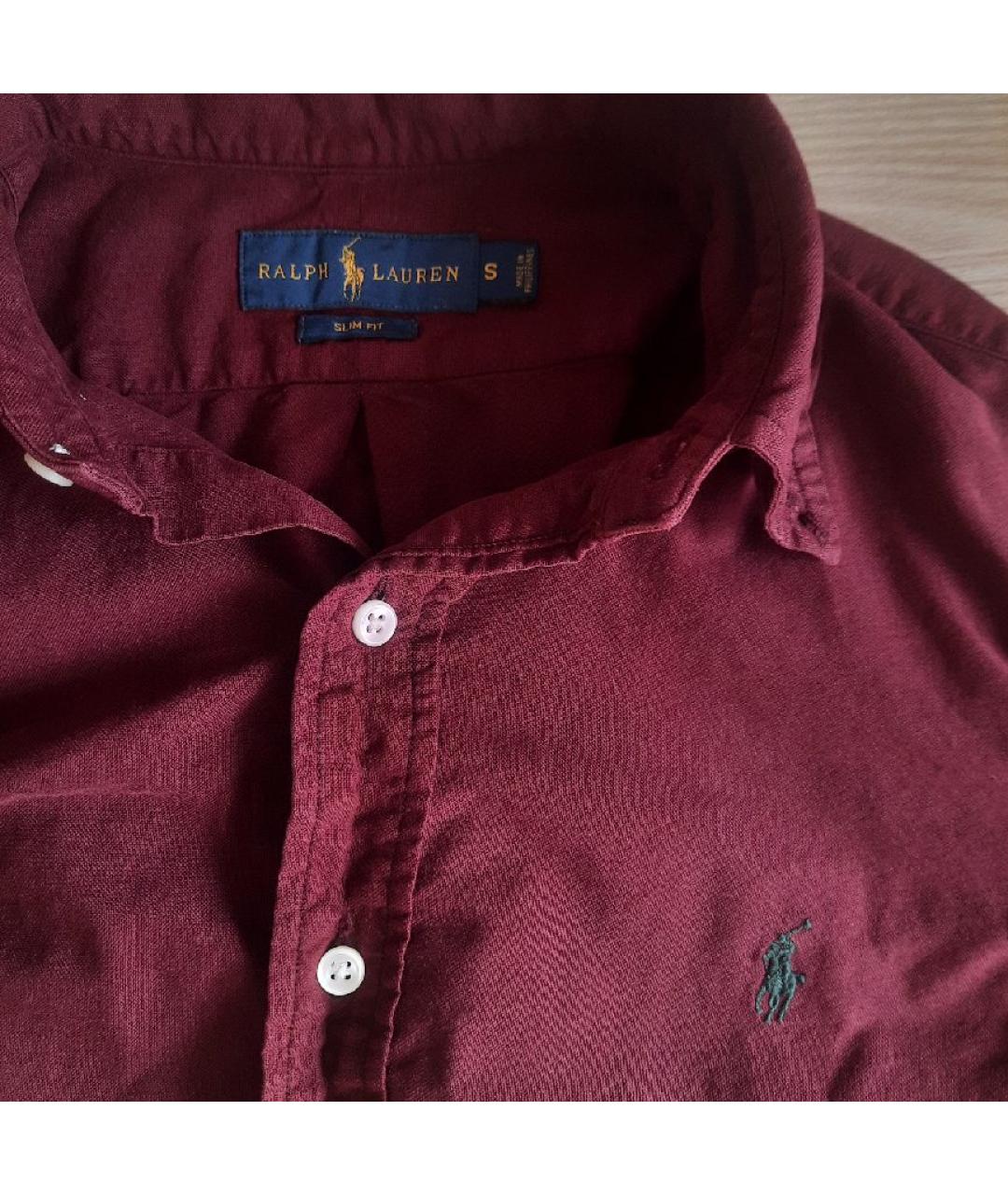RALPH LAUREN Бордовая хлопковая кэжуал рубашка, фото 2