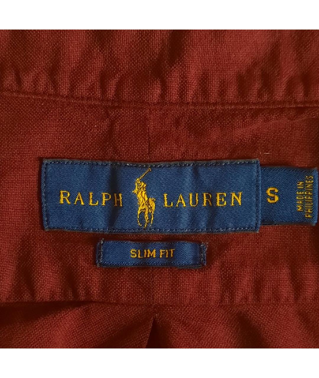RALPH LAUREN Бордовая хлопковая кэжуал рубашка, фото 3