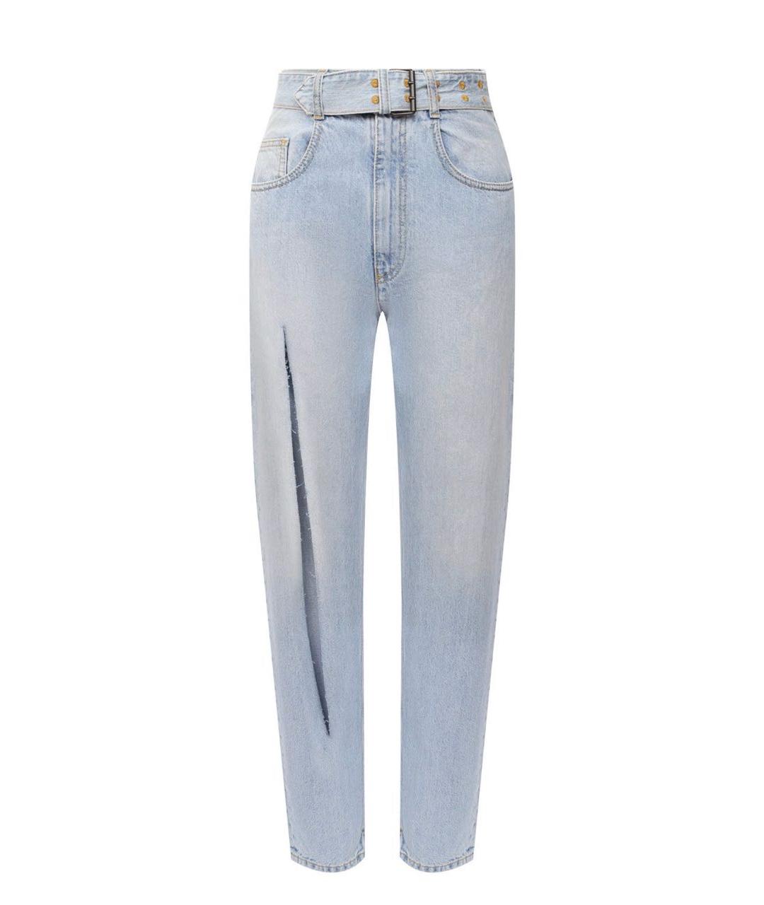 MAISON MARGIELA Голубые хлопковые прямые джинсы, фото 1