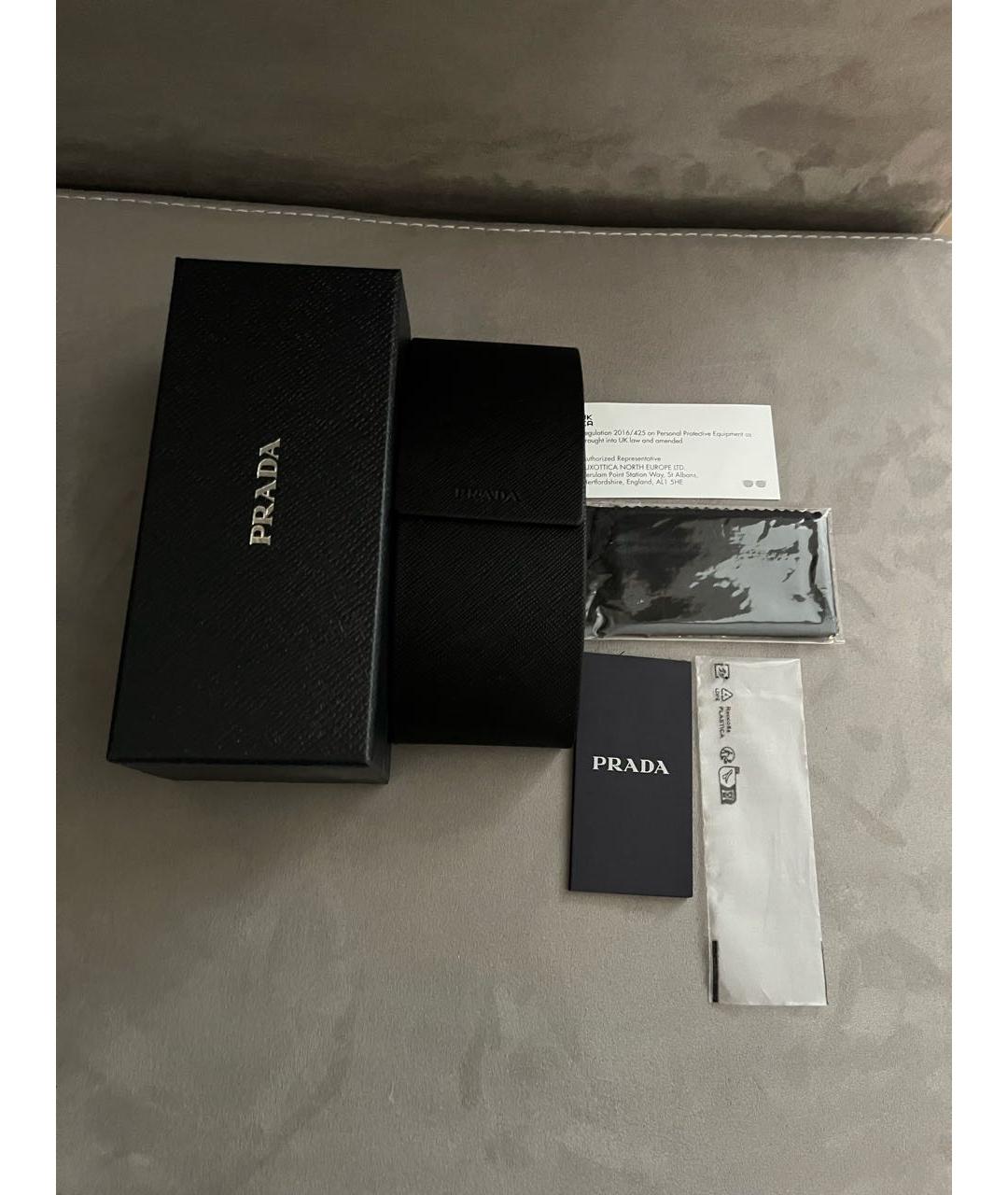 PRADA Серебряные металлические солнцезащитные очки, фото 3