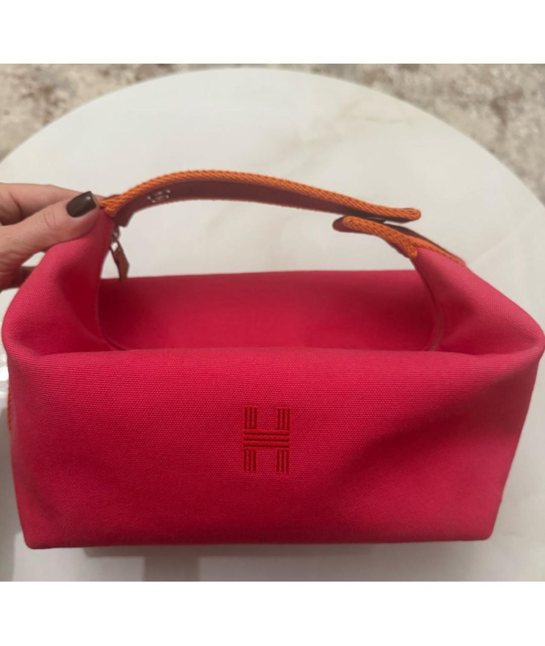 HERMES Фуксия хлопковая косметичка, фото 4