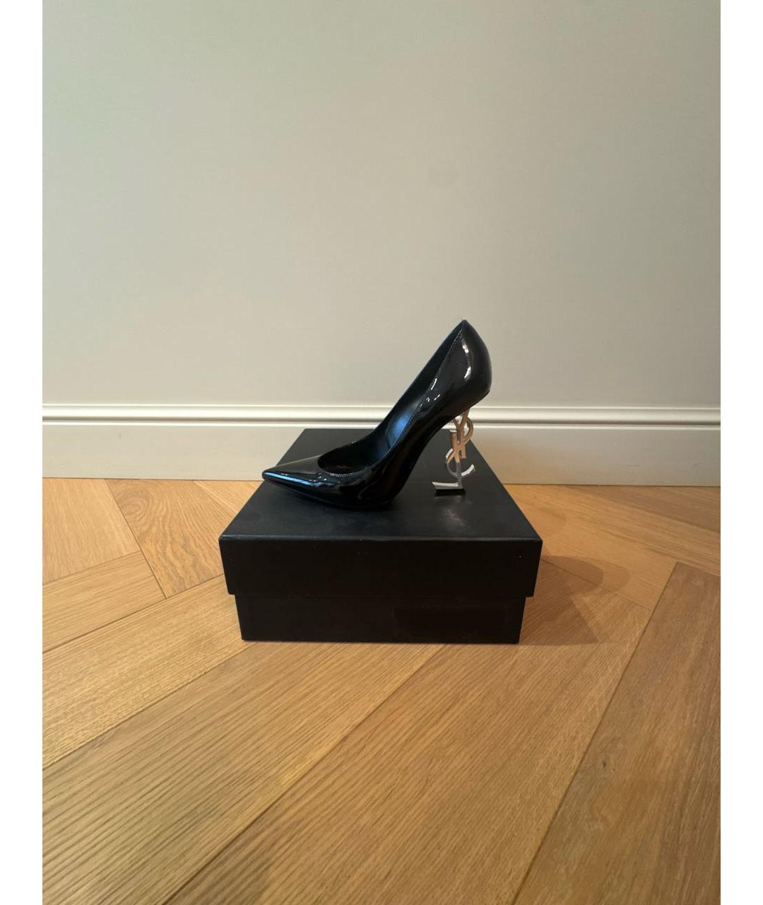 SAINT LAURENT Черные туфли из лакированной кожи, фото 5