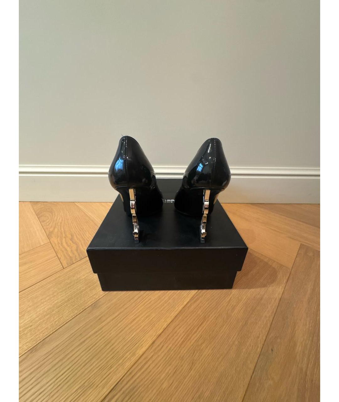 SAINT LAURENT Черные туфли из лакированной кожи, фото 4