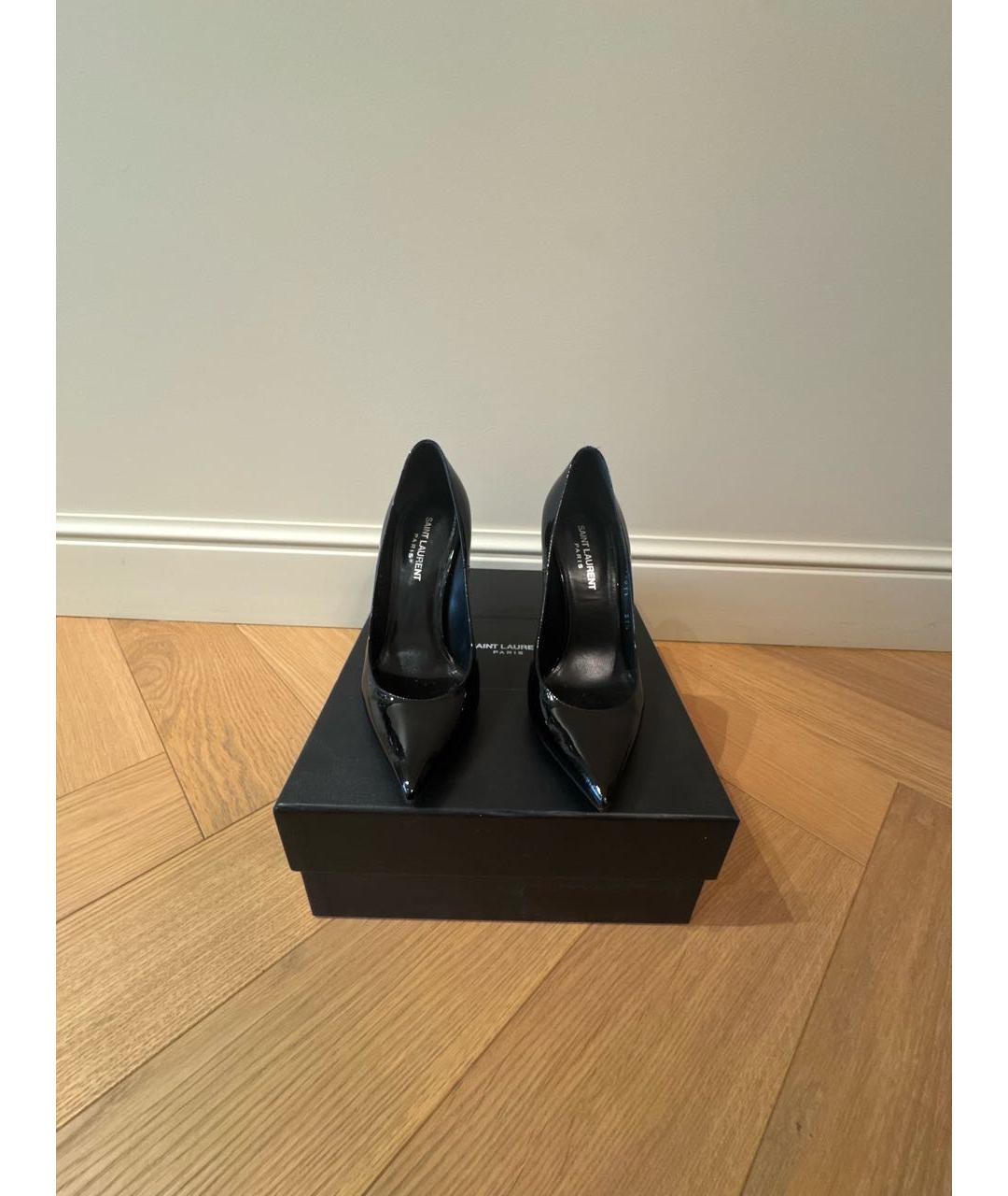 SAINT LAURENT Черные туфли из лакированной кожи, фото 2