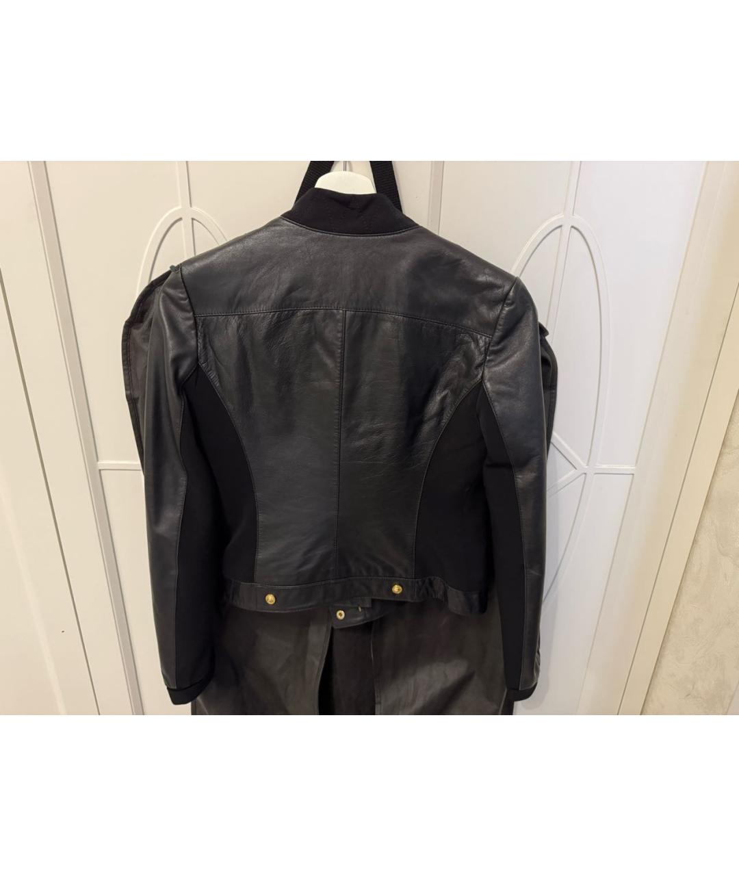 VERSUS VERSACE Черная кожаная куртка, фото 6