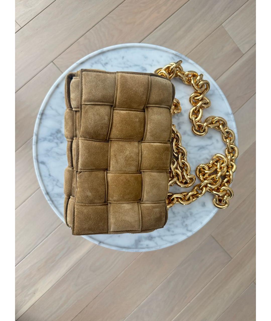 BOTTEGA VENETA Бежевая замшевая сумка через плечо, фото 8