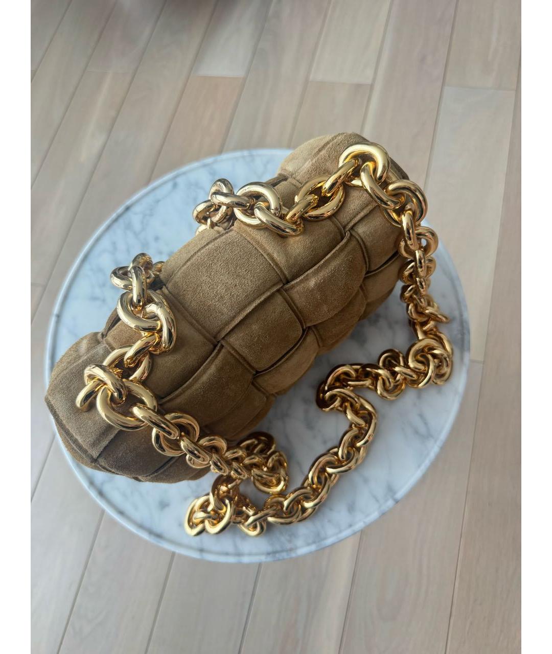 BOTTEGA VENETA Бежевая замшевая сумка через плечо, фото 6