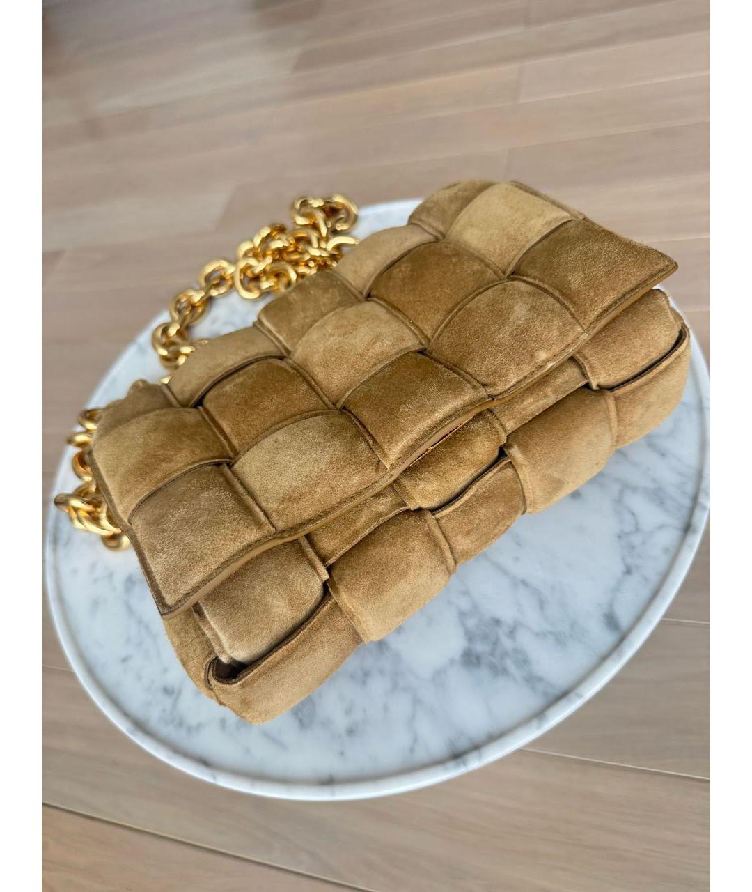 BOTTEGA VENETA Бежевая замшевая сумка через плечо, фото 7