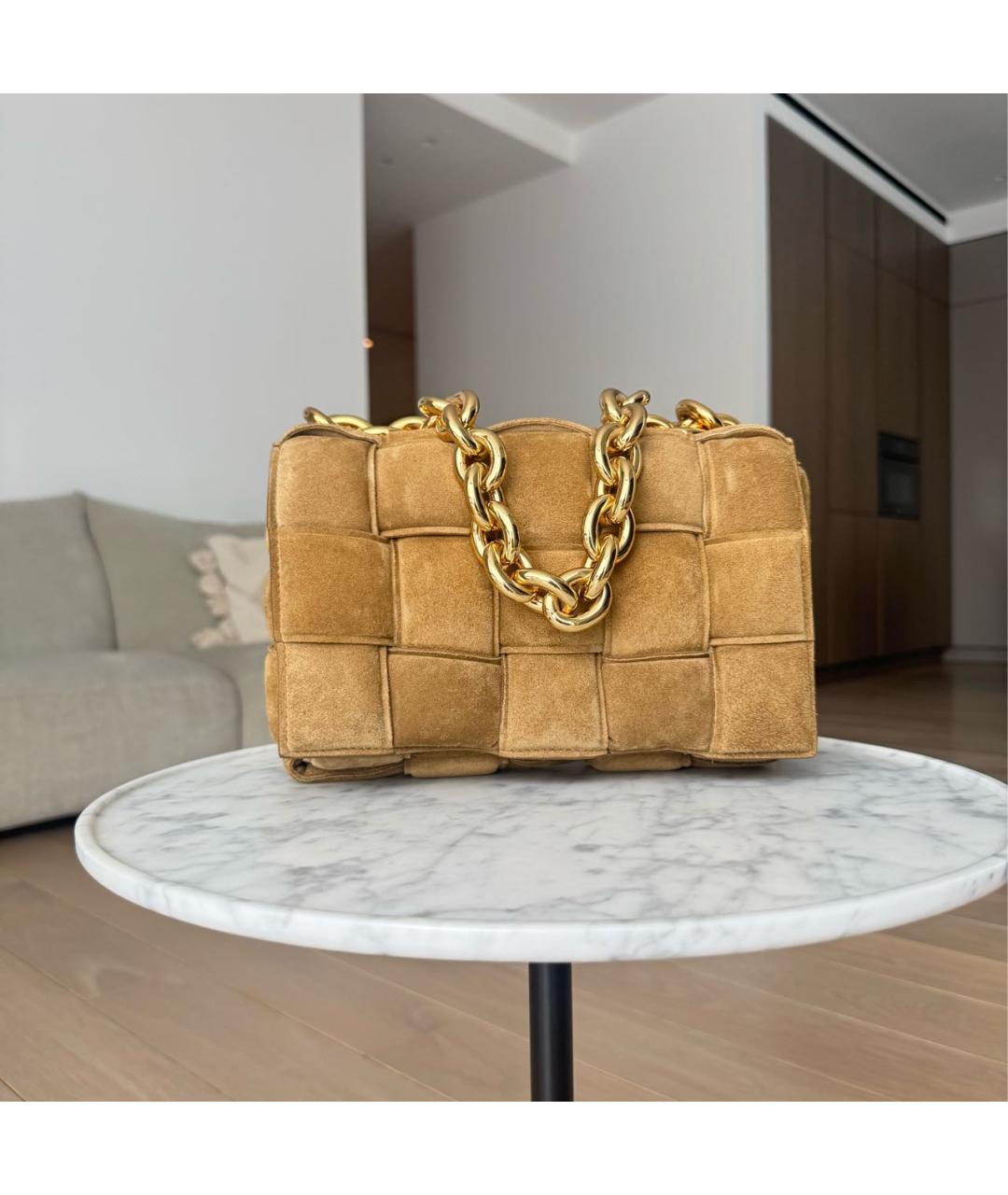 BOTTEGA VENETA Бежевая замшевая сумка через плечо, фото 9