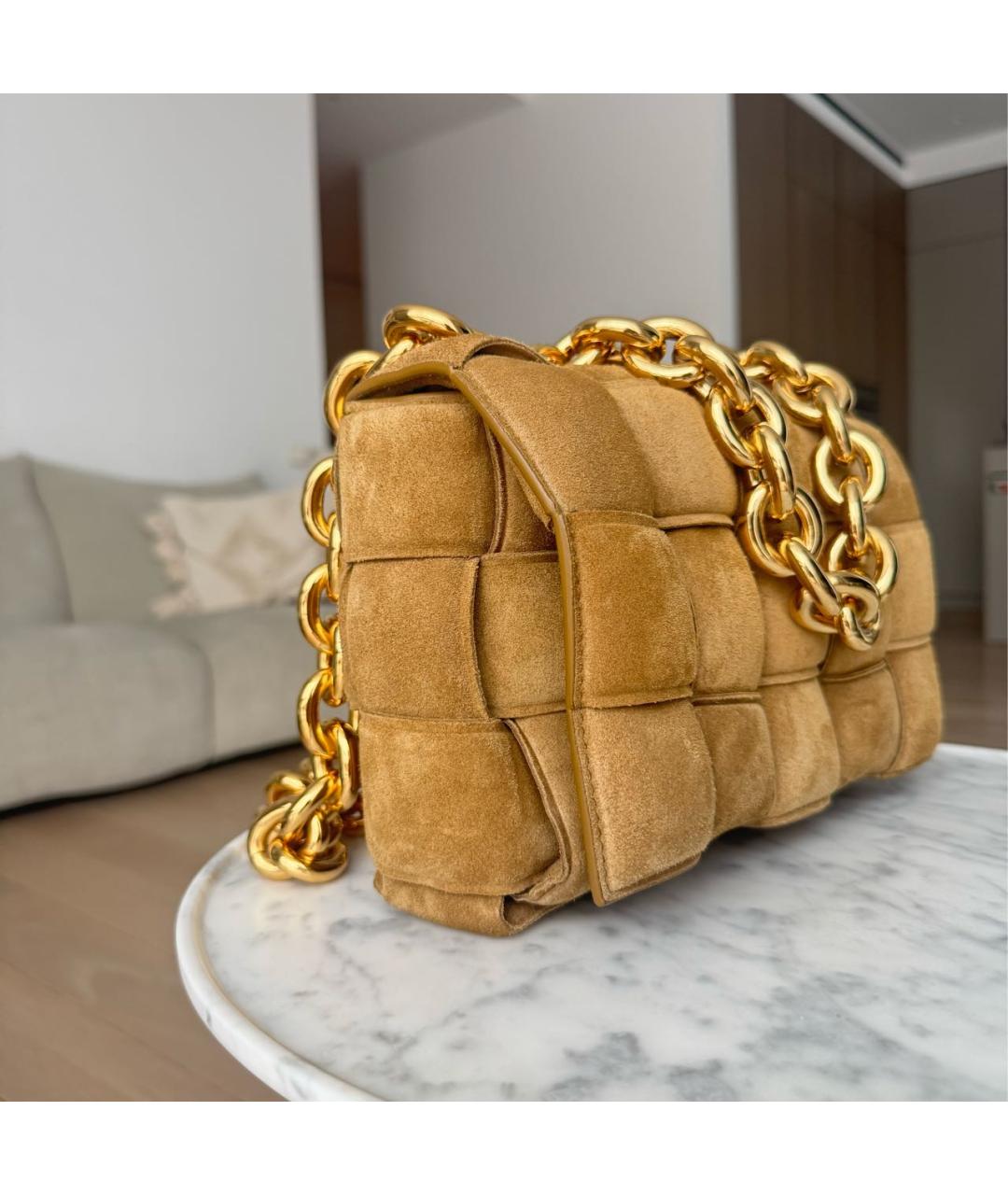 BOTTEGA VENETA Бежевая замшевая сумка через плечо, фото 2