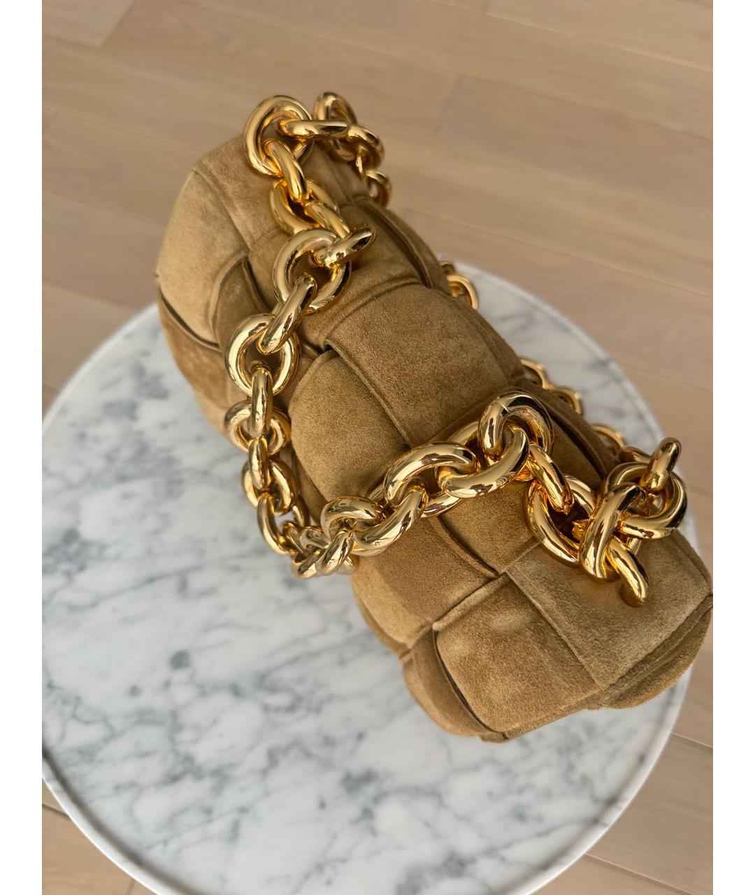 BOTTEGA VENETA Бежевая замшевая сумка через плечо, фото 5