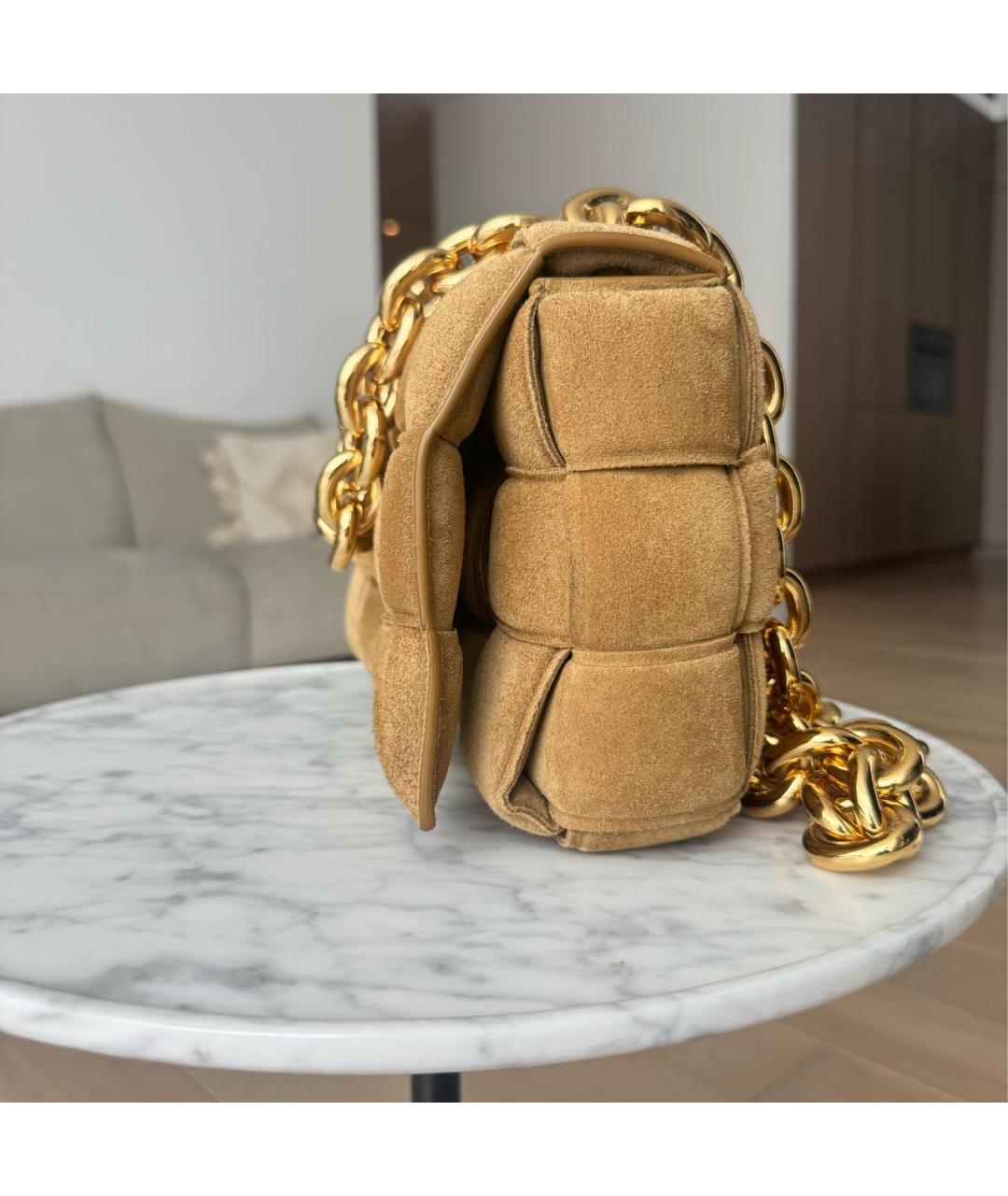 BOTTEGA VENETA Бежевая замшевая сумка через плечо, фото 4