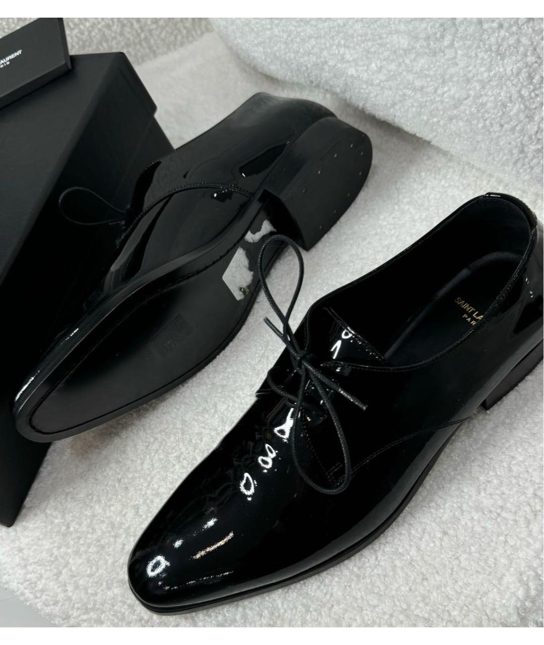 SAINT LAURENT Черные туфли из лакированной кожи, фото 4