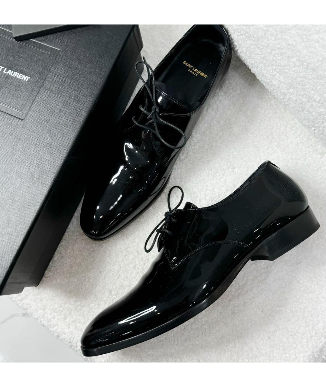SAINT LAURENT Черные туфли из лакированной кожи, фото 3